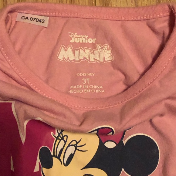 Disney Minnie Mouse Pink and Black Long Sleeve Tee - Picture 4 of 4